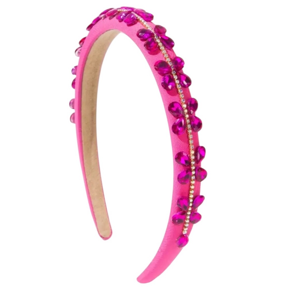 Rose Red Crystal Embellished Headband